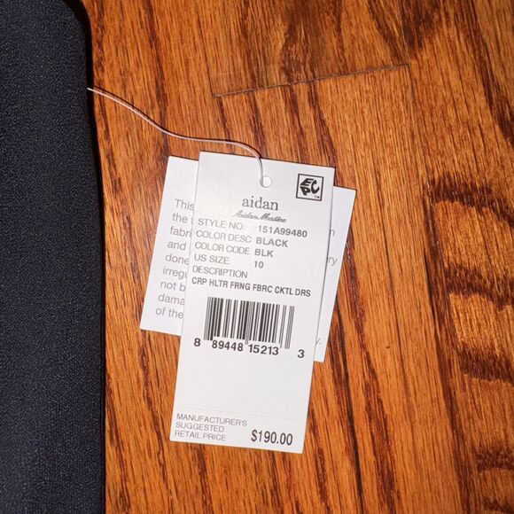 AIDAN MATTOX NWT Black Sleeveless Cocktail Dress Size 10 - Picture 7 of 7